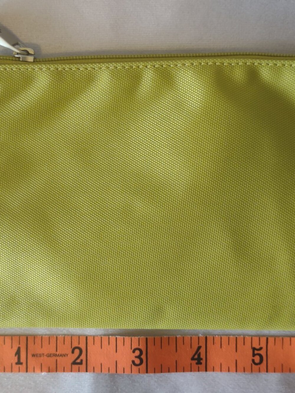 Tumi Zip Pouch Small Toiletry Makeup Zippered Bag Lime Green With Blue Lining